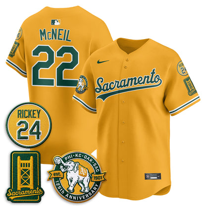 OAK 2026 Alternate Sacramento 125 Years Patch Limited Jersey - All Stitched