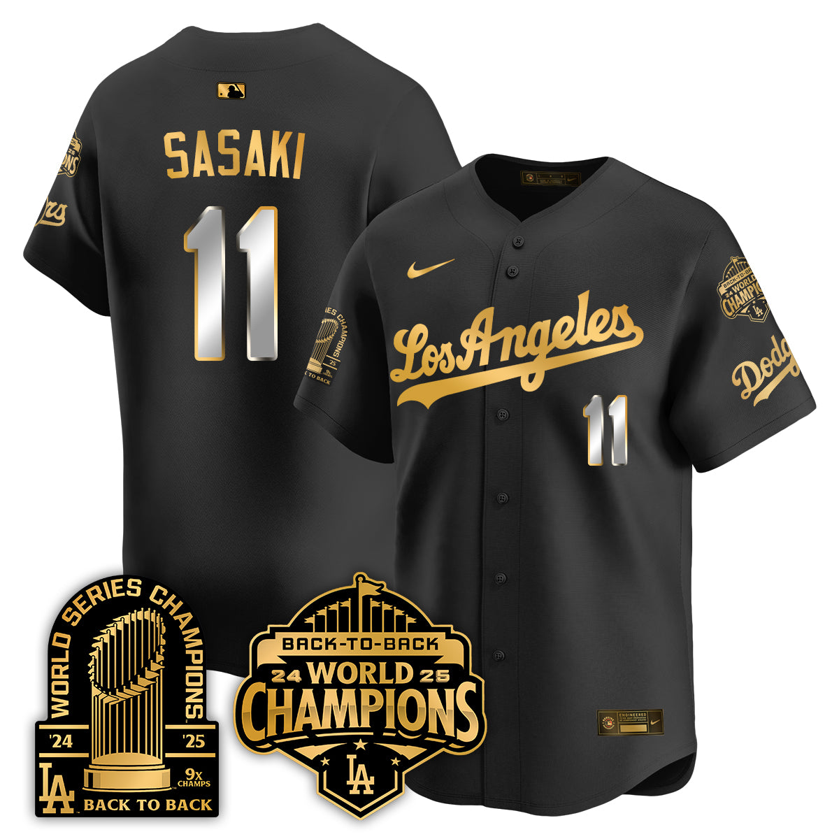 LAD "Gold Collection" Limited Navy Alternate Jersey - 9x & B2B Champs - All Stitched