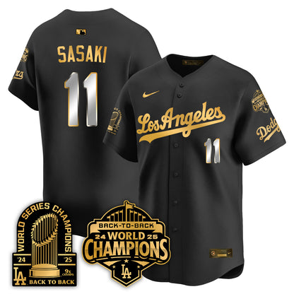LAD "Gold Collection" Limited Navy Alternate Jersey - 9x & B2B Champs - All Stitched