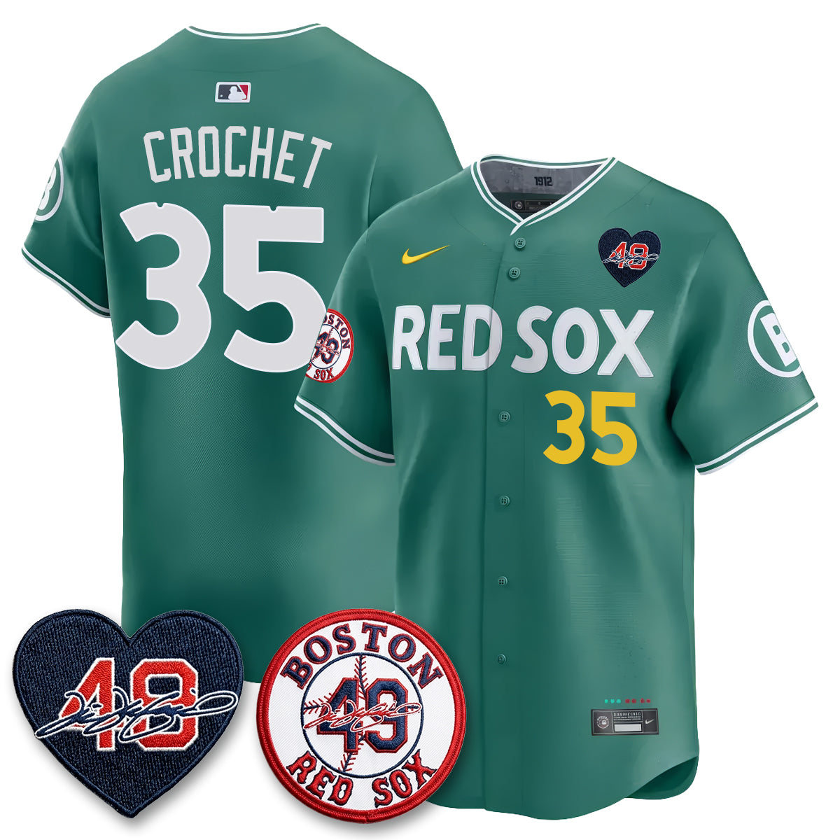 BOS Tim Wakefield Memorial Patch Vaper Premier Limited White Jersey - All Stitched