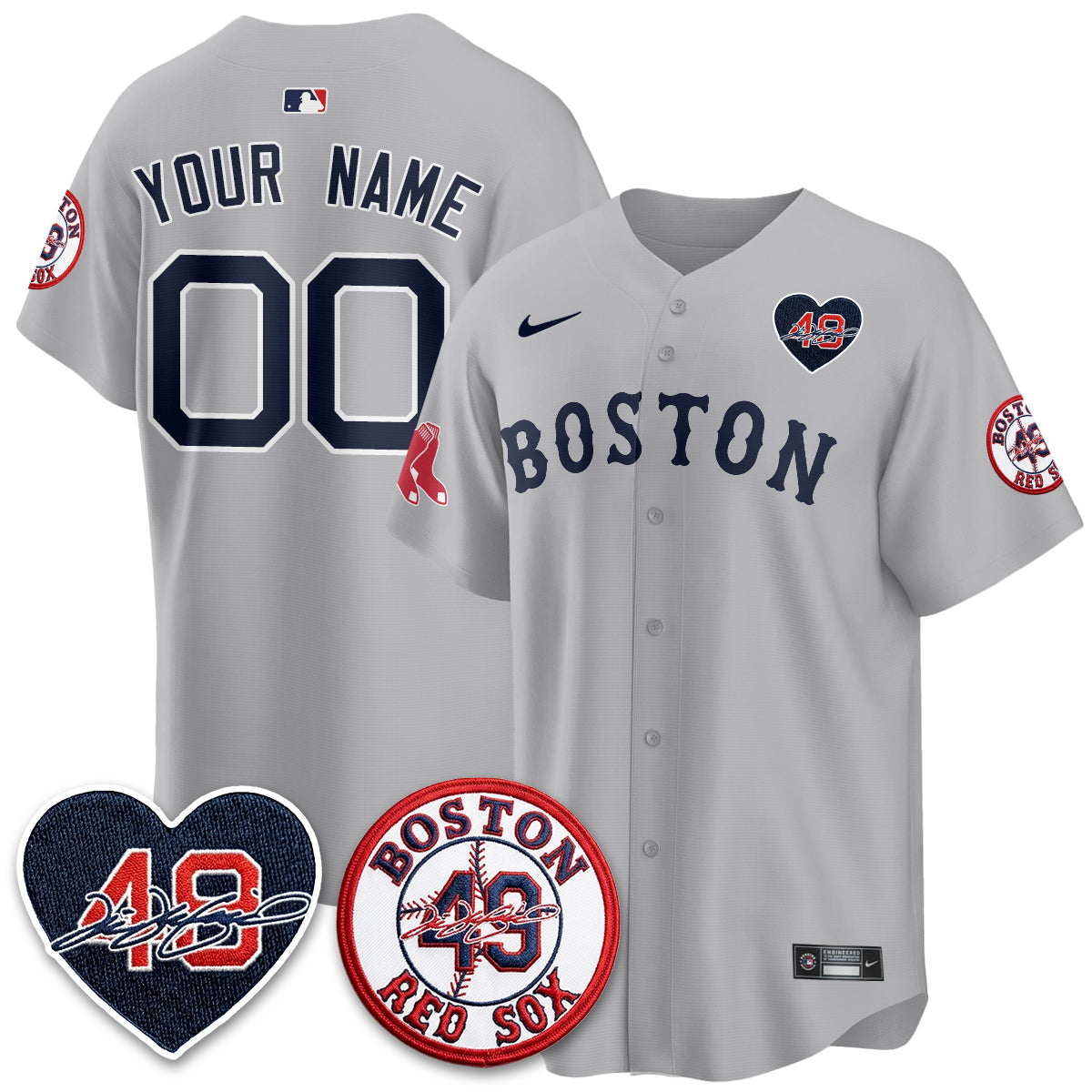 BOS Tim Wakefield Memorial Patch Vaper Premier Limited Custom Jersey - All Stitched