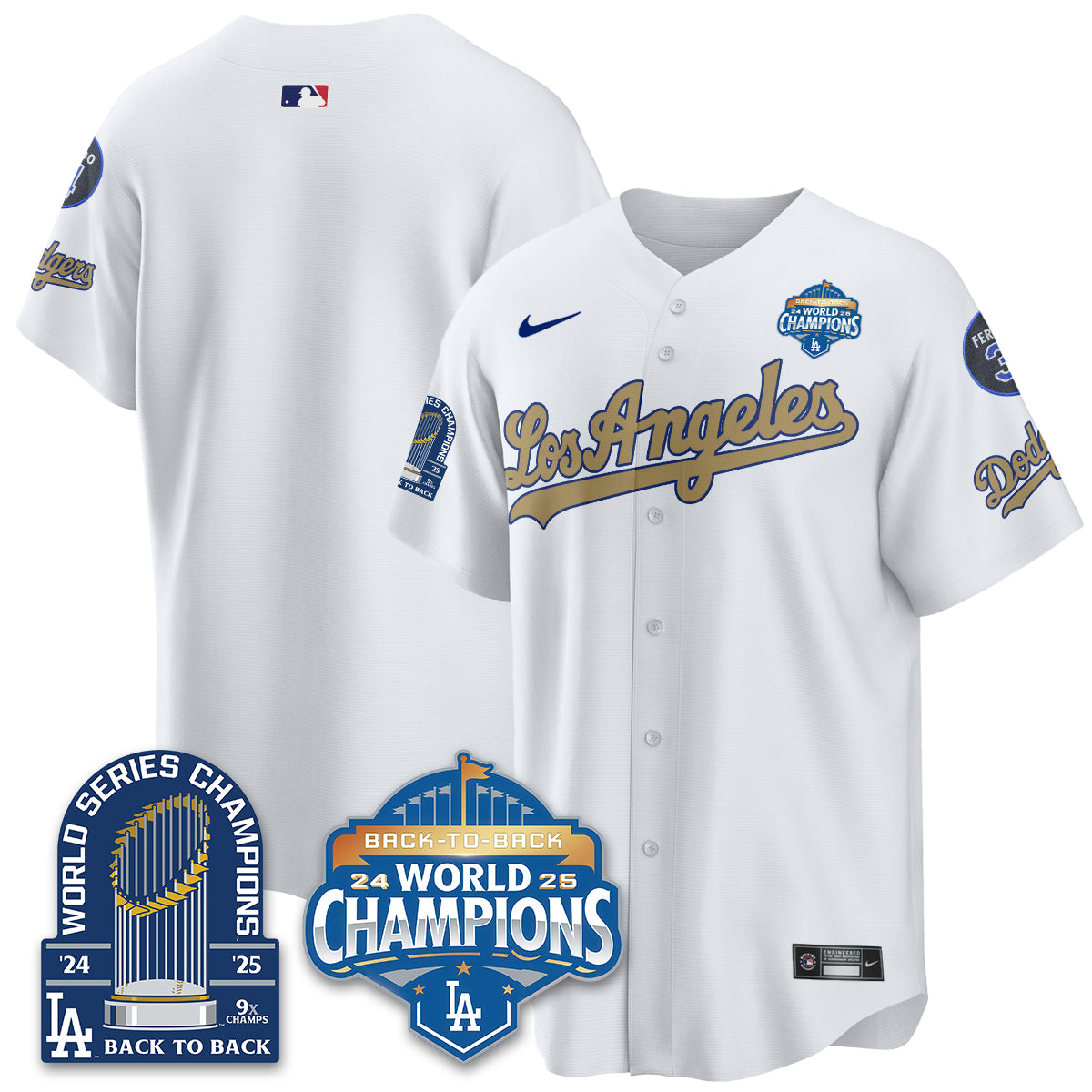 LAD Alternate Gold Vapor Limited Jersey - 9x Champs - All Stitched