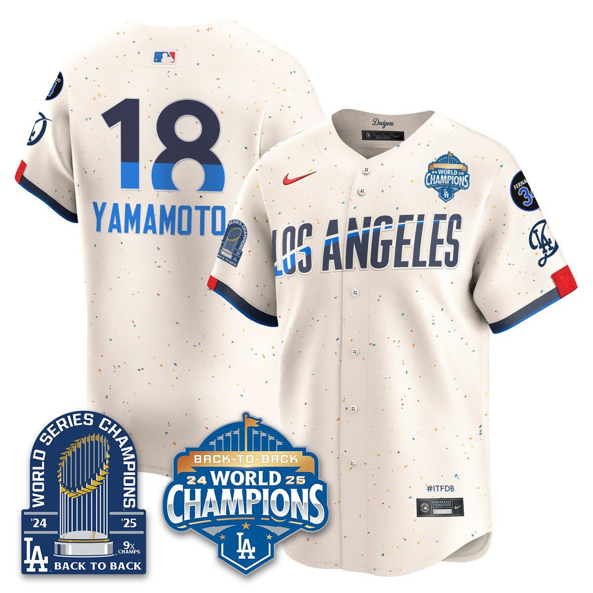 LAD Alternate Gold Vapor Limited Jersey - 9x Champs - All Stitched