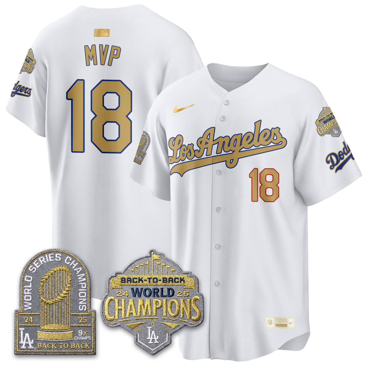 LAD "Gold Collection" Limited Navy Alternate Jersey - 9x & B2B Champs - All Stitched