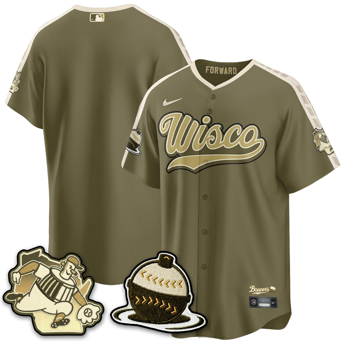 MIL New Era Olive 2026 Armed Forces Day Jersey - All Stitched