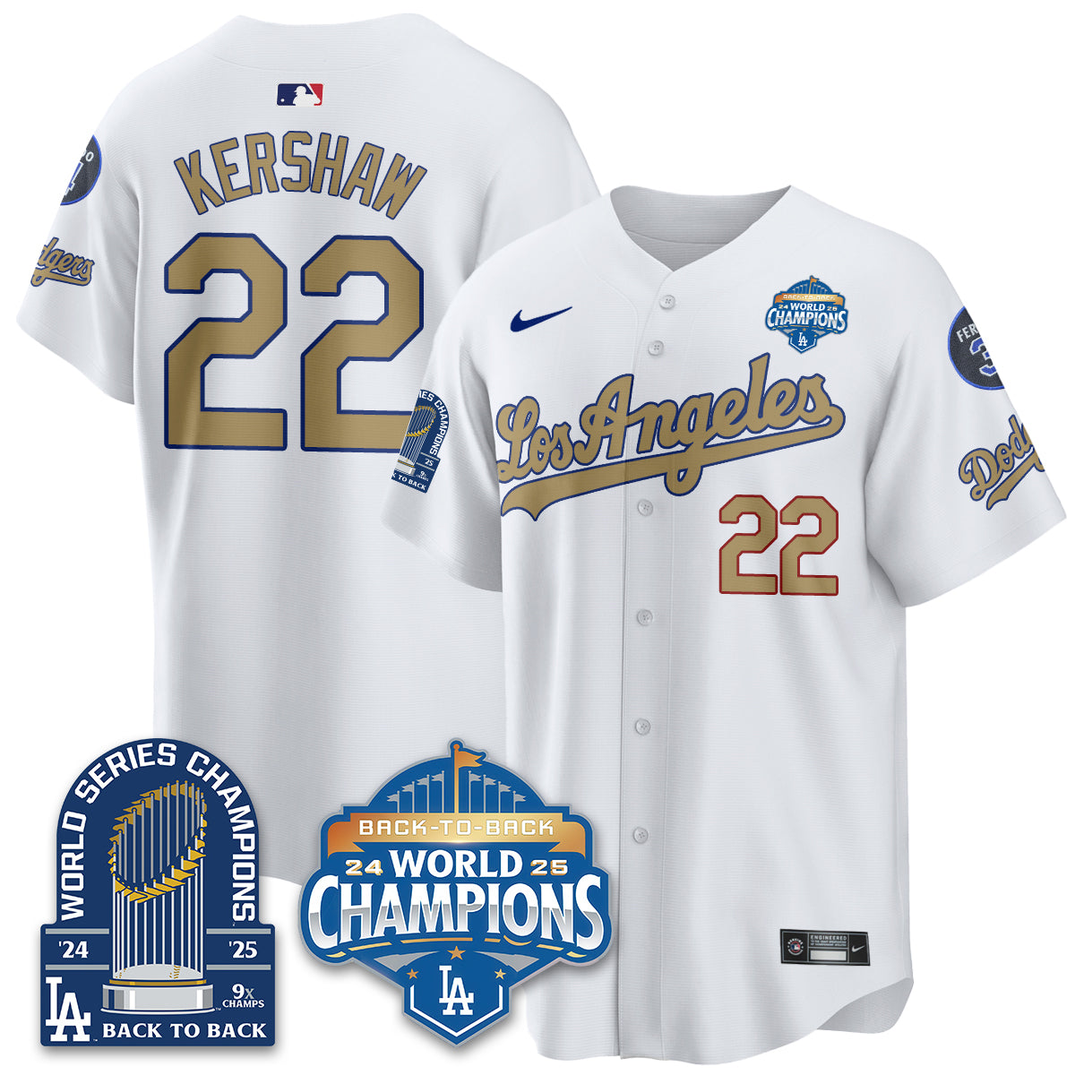 LAD Alternate Gold Vapor Limited Jersey - 9x Champs - All Stitched