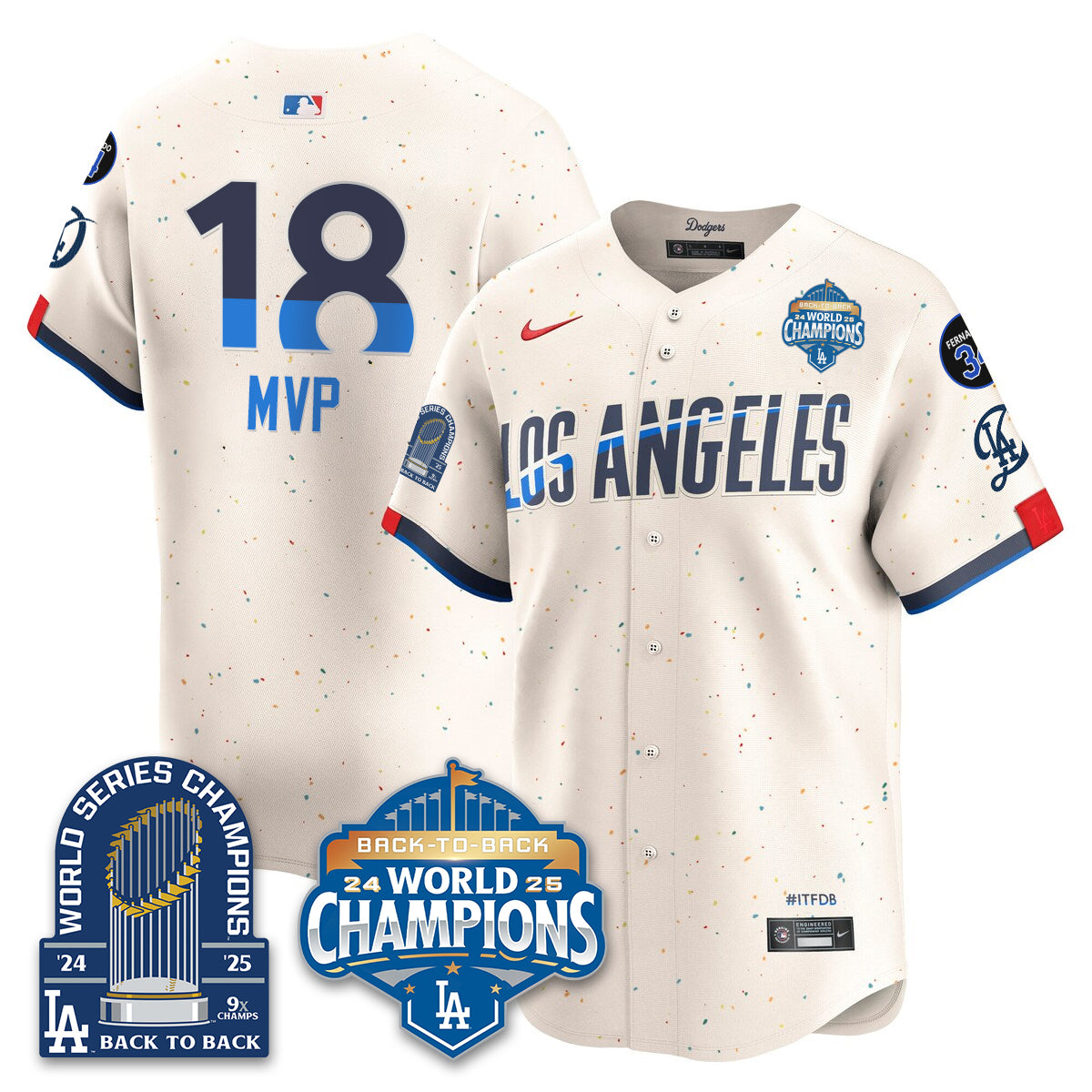 LAD Alternate Gold Vapor Limited Jersey - 9x Champs - All Stitched