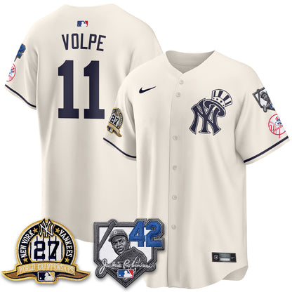 NYY 2026 Jackie Robinson Day Vapor Limited Gold Edition Jersey - All Stitched - V2