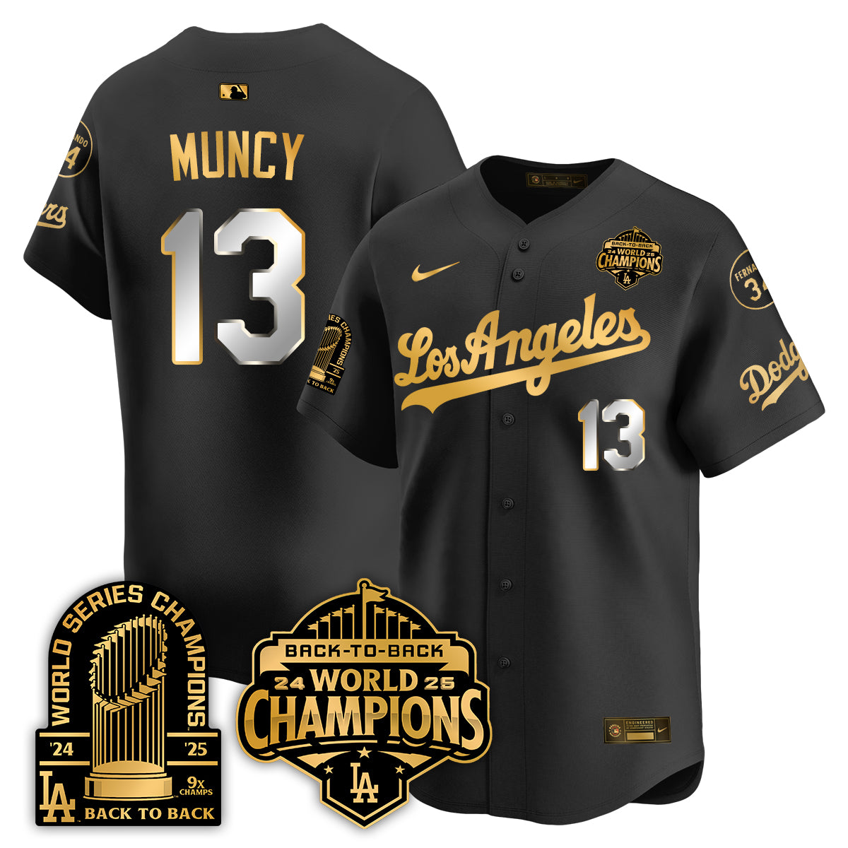 LAD Alternate Gold Vapor Limited Jersey - 9x Champs - All Stitched