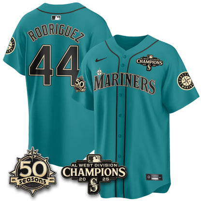 SEA Vapor Premier Limited Cream Jersey V2 - 50th Anniversary & AL West Division Champions - All Stitched