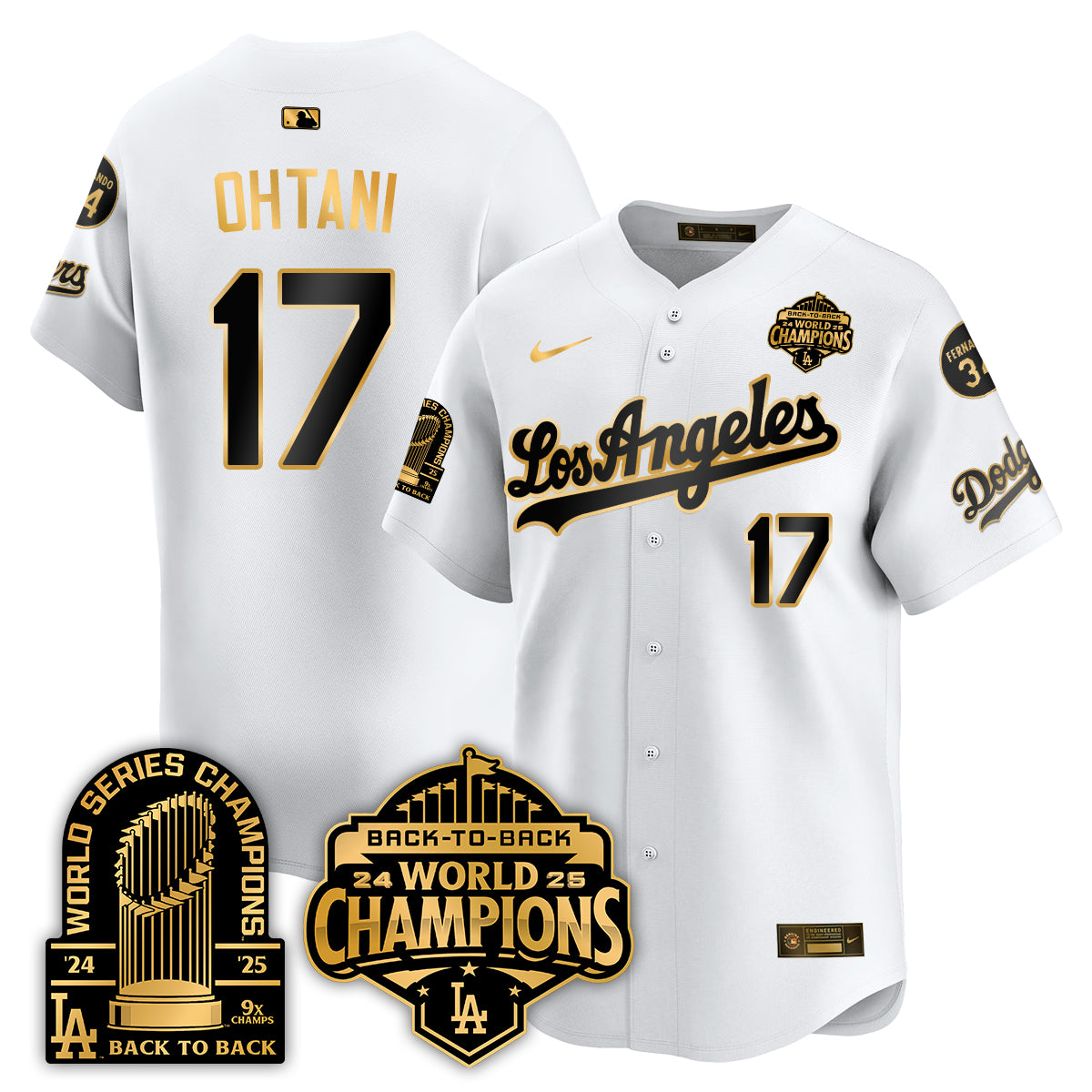 LAD Alternate Gold Vapor Limited Jersey - 9x Champs - All Stitched