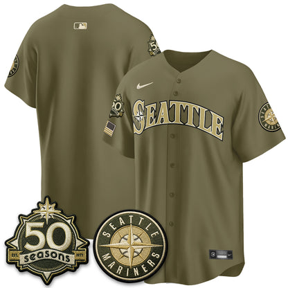 SEA New Era Olive 2026 Armed Forces Day Jersey - All Stitched
