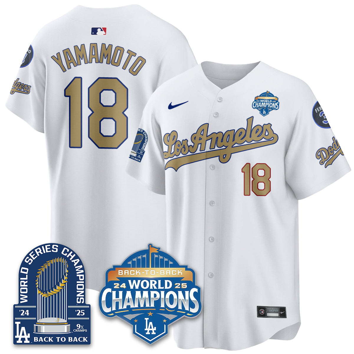LAD Alternate Gold Vapor Limited Jersey - 9x Champs - All Stitched