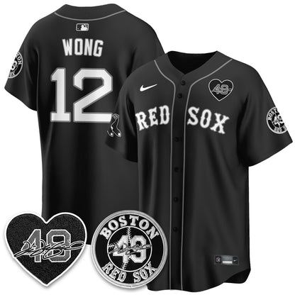 BOS Tim Wakefield Memorial Patch Vaper Premier Limited White Jersey - All Stitched