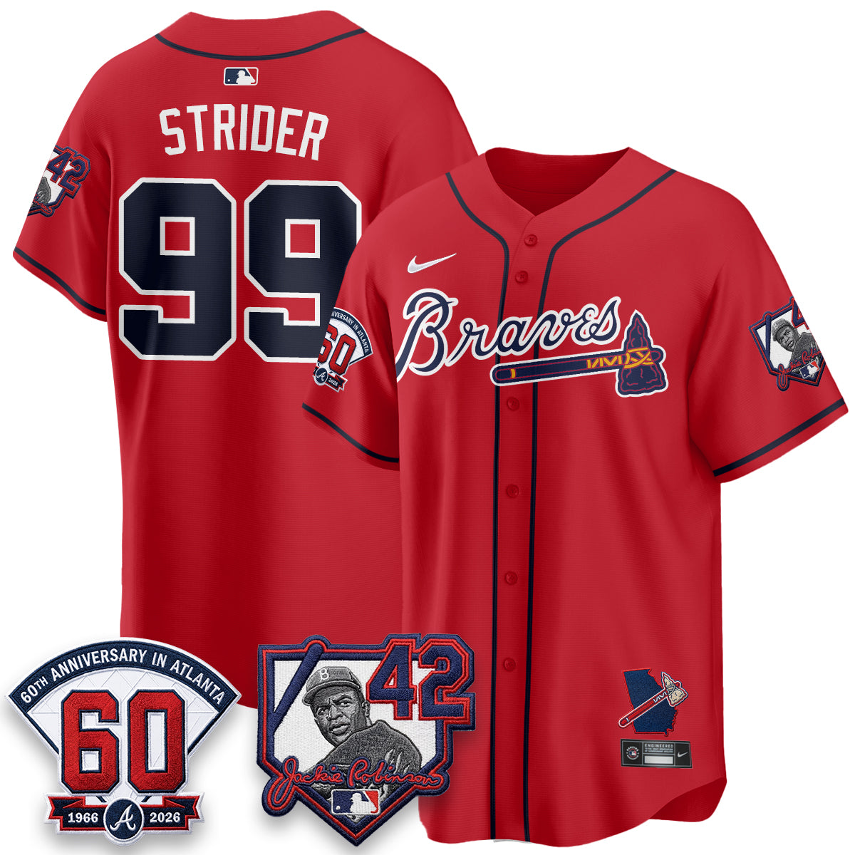 ATL 2026 Jackie Robinson Day Vapor Limited Red Jersey - All Stitched