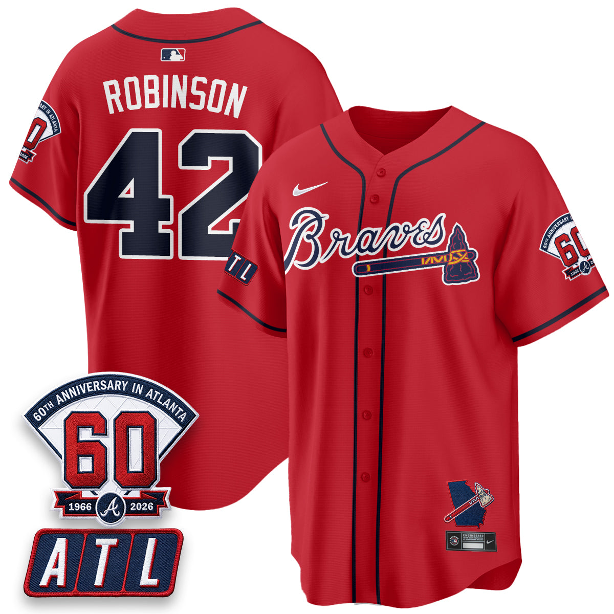 ATL 2026 60th Anniversary Vapor Limited Red Jersey - All Stitched