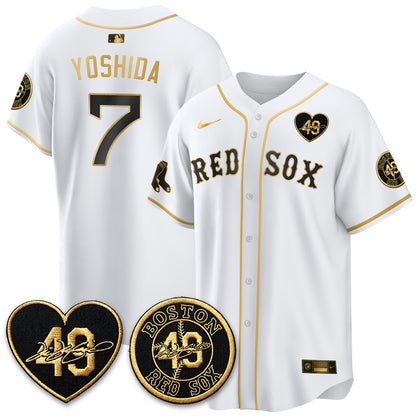 BOS Tim Wakefield Memorial Patch Vaper Premier Limited White Jersey - All Stitched
