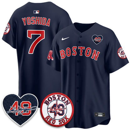 BOS Tim Wakefield Memorial Patch Vaper Premier Limited White Jersey - All Stitched