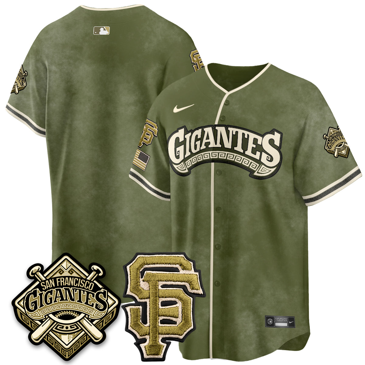 SF New Era Olive 2026 Armed Forces Day Jersey - All Stitched