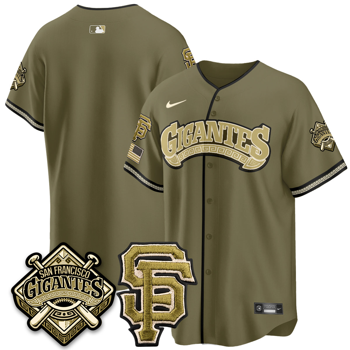 SF New Era Olive 2026 Armed Forces Day Jersey - All Stitched