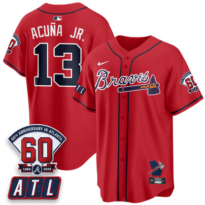 ATL 2026 60th Anniversary Vapor Limited Red Jersey - All Stitched