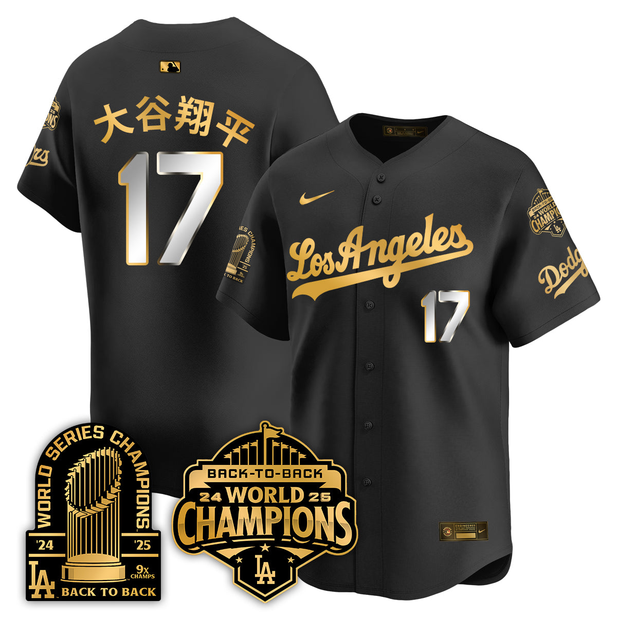 LAD "Gold Collection" Limited Navy Alternate Jersey - 9x & B2B Champs - All Stitched
