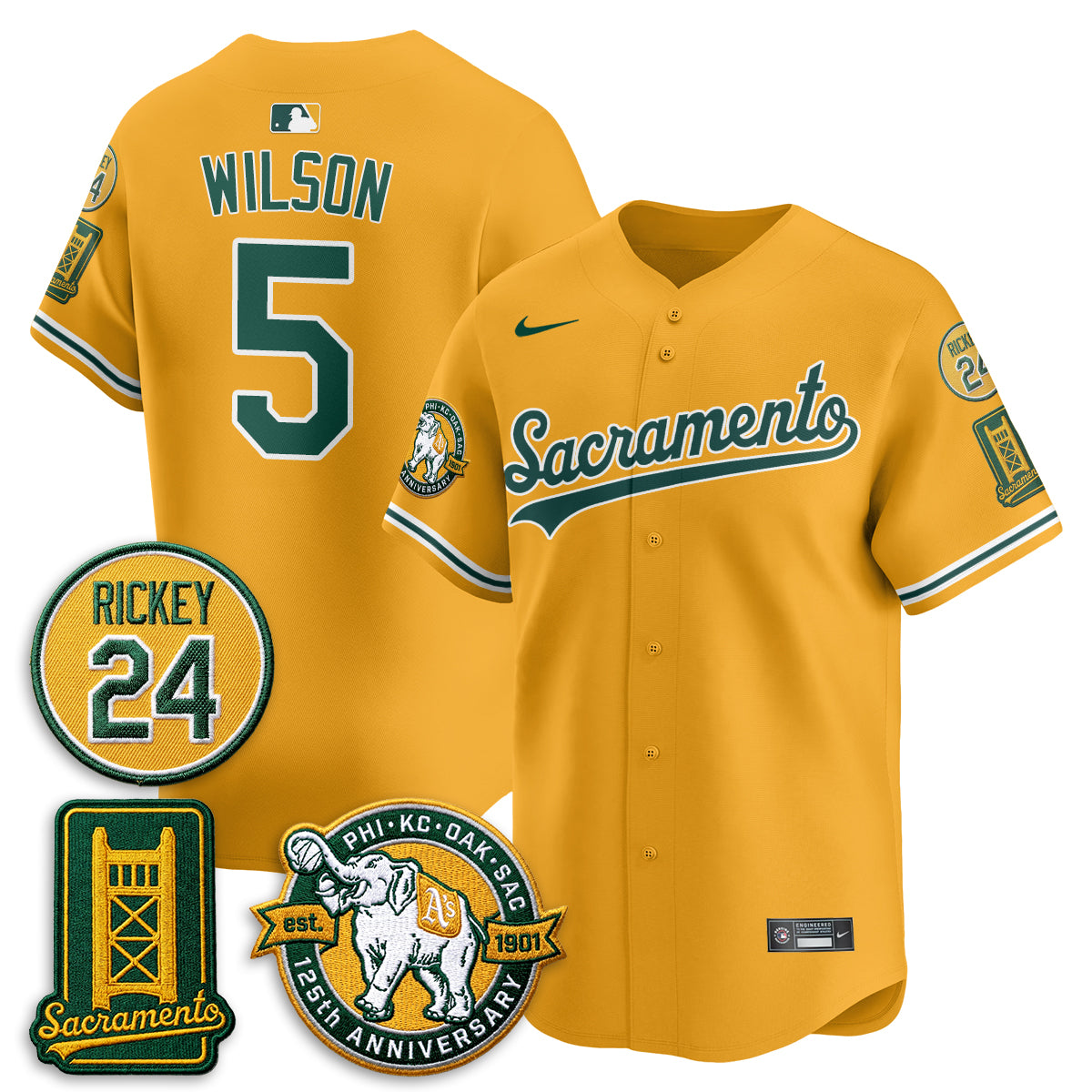 OAK 2026 Alternate Sacramento 125 Years Patch Limited Jersey - All Stitched