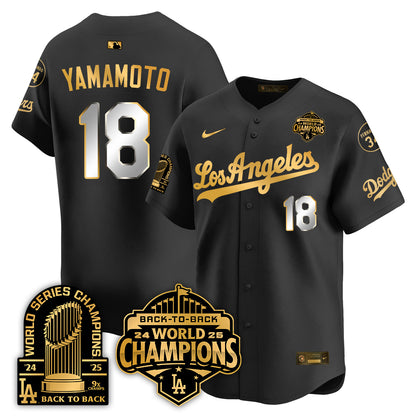 LAD Alternate Gold Vapor Limited Jersey - 9x Champs - All Stitched