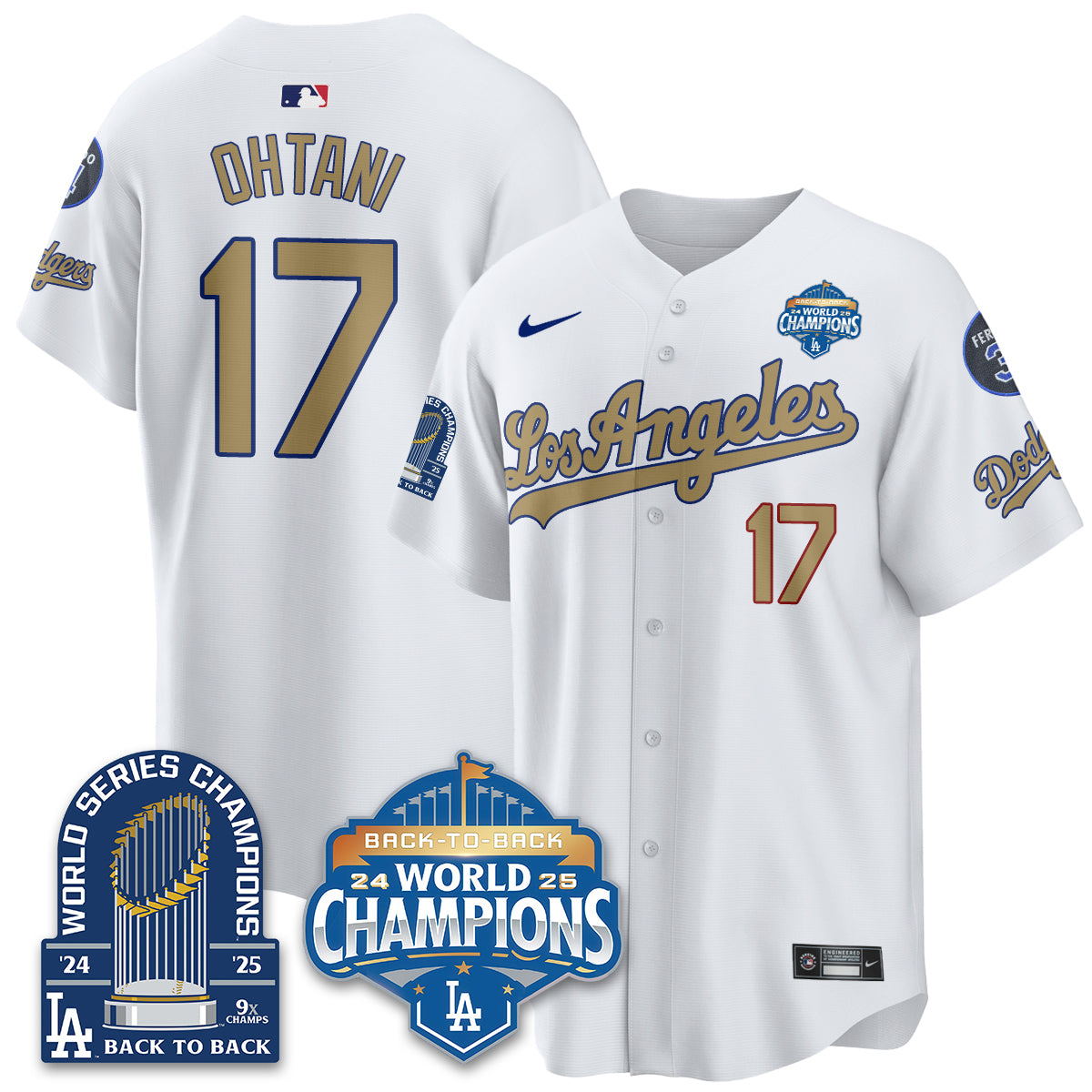 LAD Alternate Gold Vapor Limited Jersey - 9x Champs - All Stitched