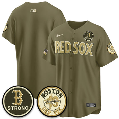 BOS New Era Olive 2026 Armed Forces Day Jersey - All Stitched