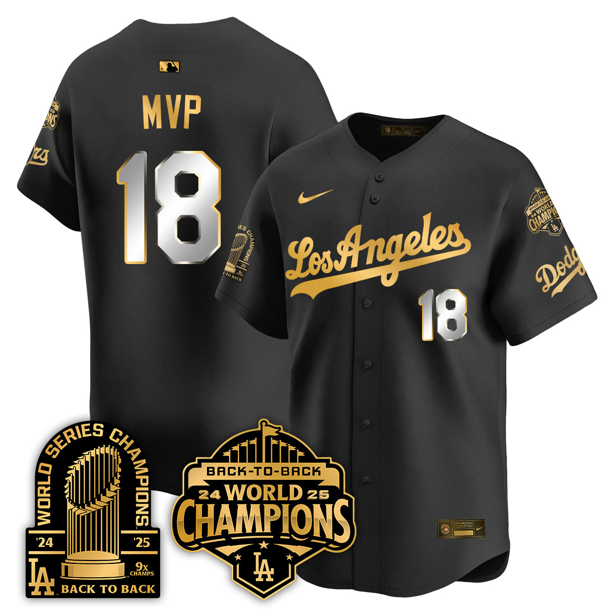 LAD "Gold Collection" Limited Navy Alternate Jersey - 9x & B2B Champs - All Stitched