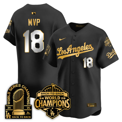 LAD "Gold Collection" Limited Navy Alternate Jersey - 9x & B2B Champs - All Stitched