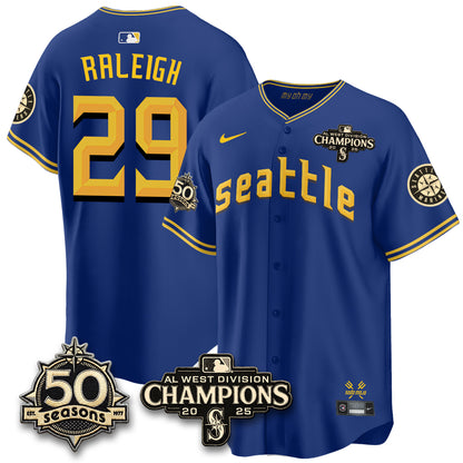 SEA Vapor Premier Limited Cream Jersey V2 - 50th Anniversary & AL West Division Champions - All Stitched