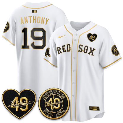 BOS Tim Wakefield Memorial Patch Vaper Premier Limited White Jersey - All Stitched