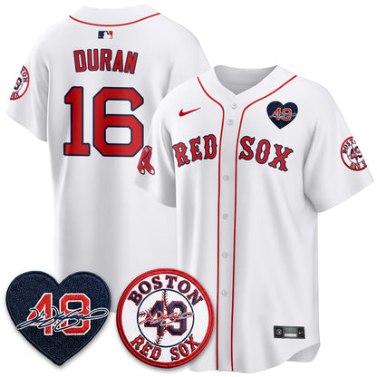 BOS Tim Wakefield Memorial Patch Vaper Premier Limited White Jersey - All Stitched