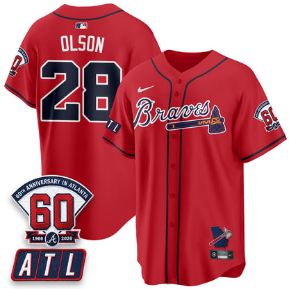 ATL 2026 60th Anniversary Vapor Limited Red Jersey - All Stitched