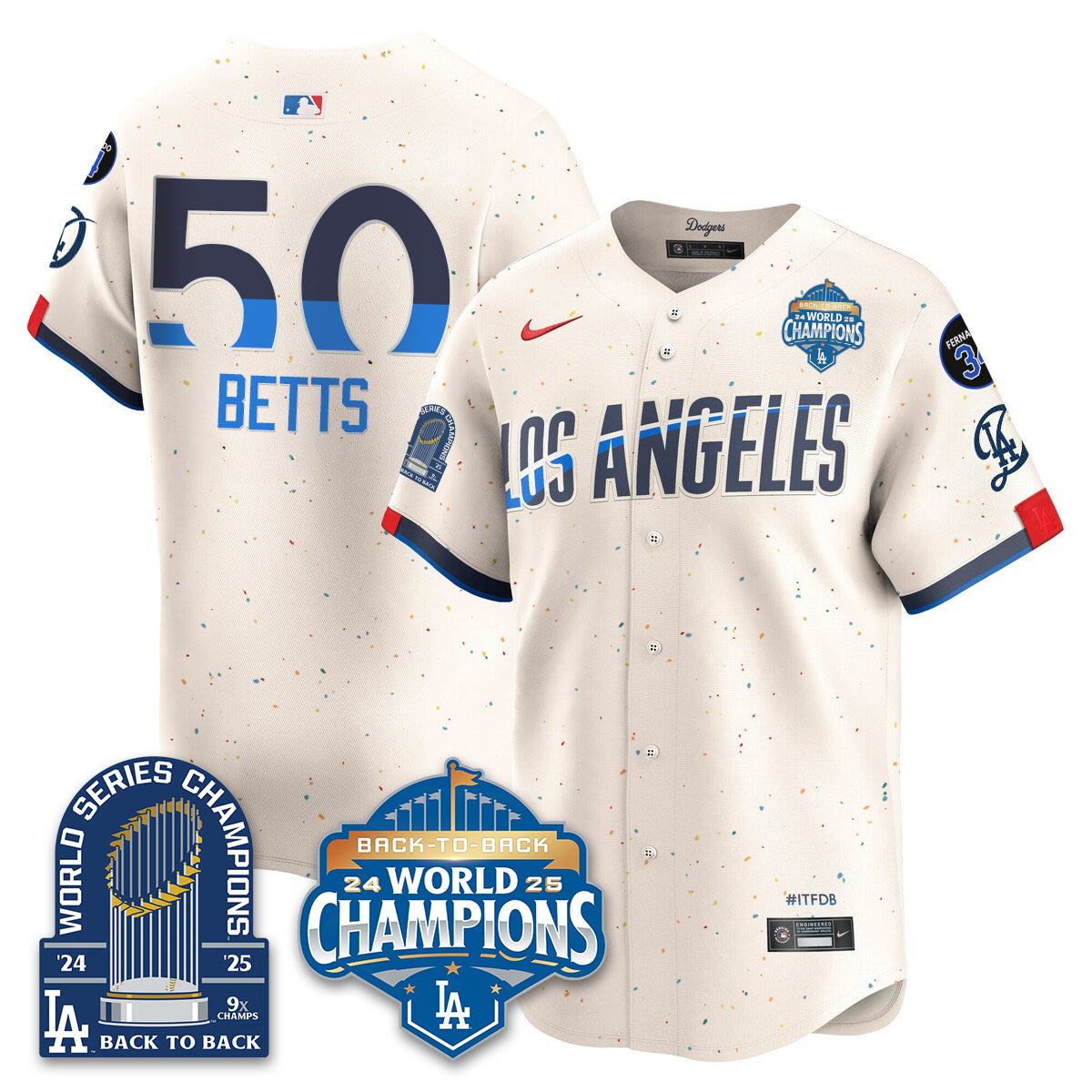 LAD Alternate Gold Vapor Limited Jersey - 9x Champs - All Stitched
