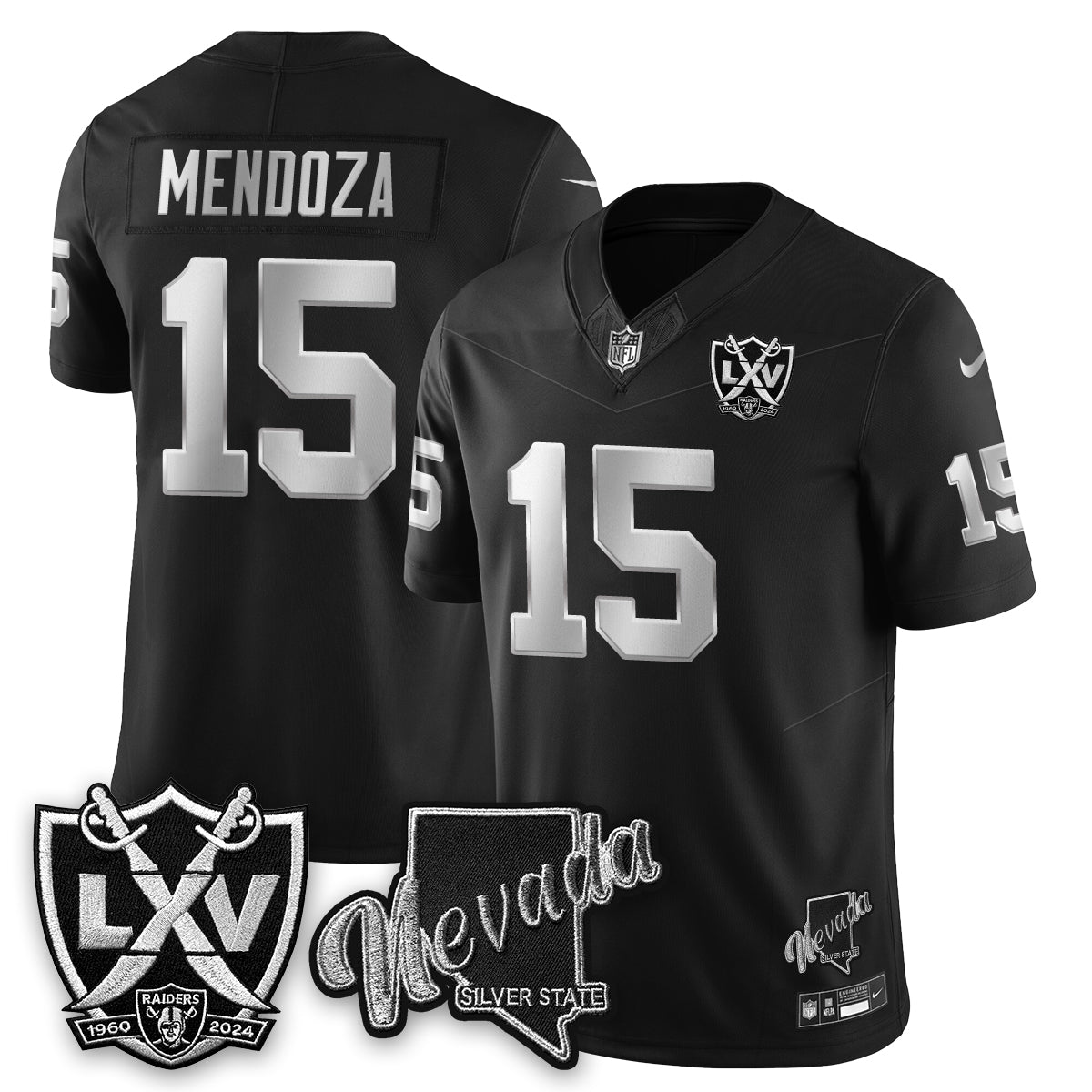 LVR Fernando Mendoza No.1 #15 Silver Edition Jersey - All Stitched