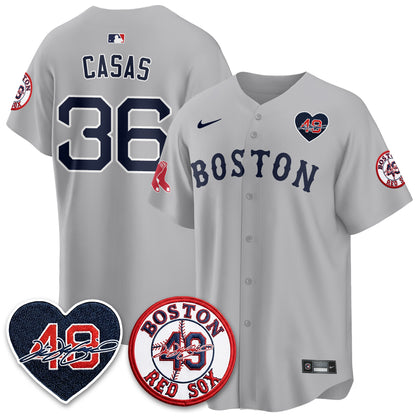 BOS Tim Wakefield Memorial Patch Vaper Premier Limited White Jersey - All Stitched