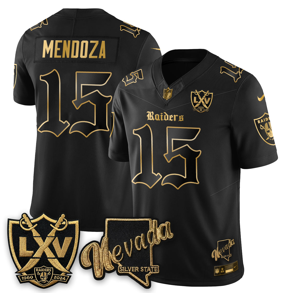 LVR Fernando Mendoza No.1 #15 Gothic Edition Jersey - All Stitched V2