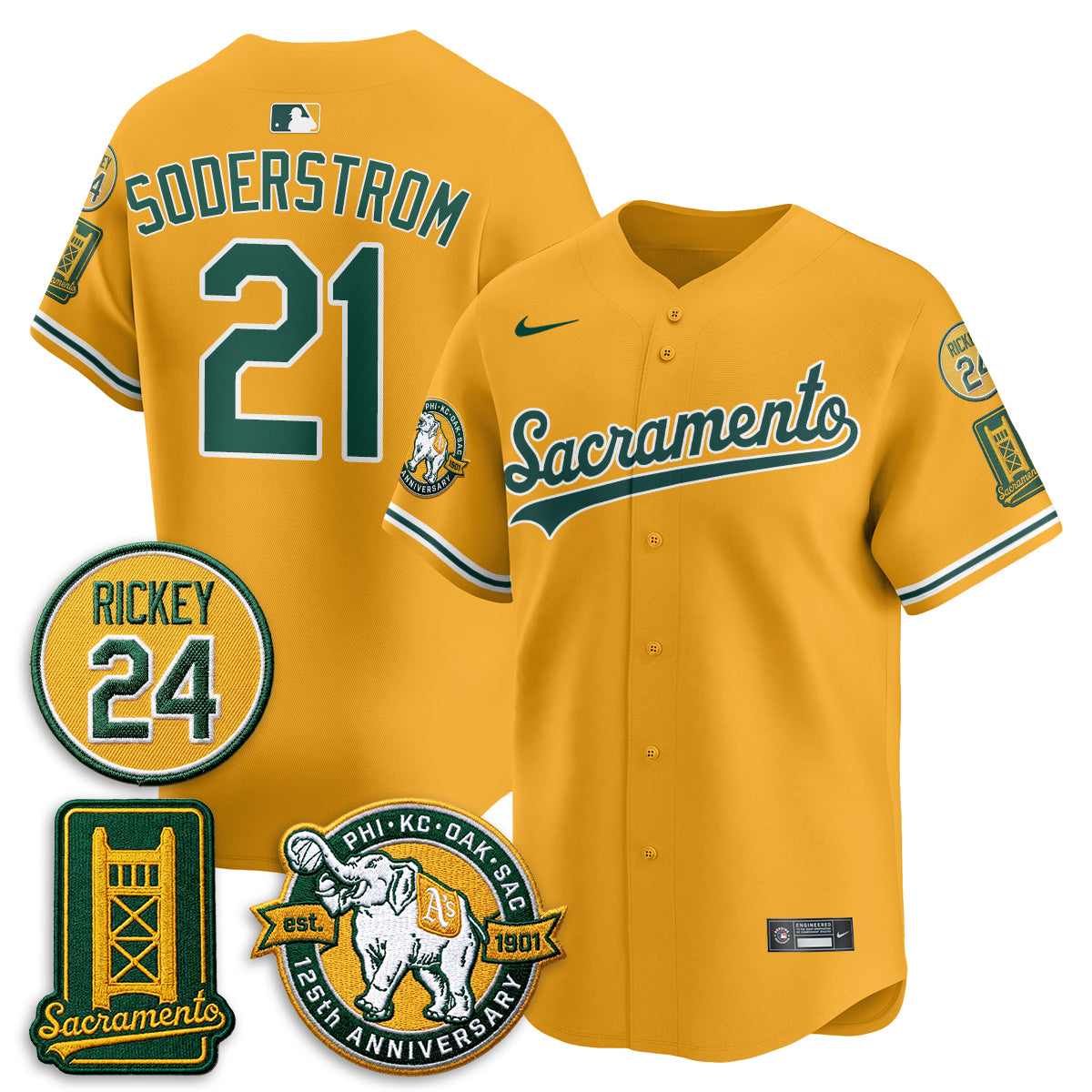 OAK 2026 Alternate Sacramento 125 Years Patch Limited Jersey - All Stitched