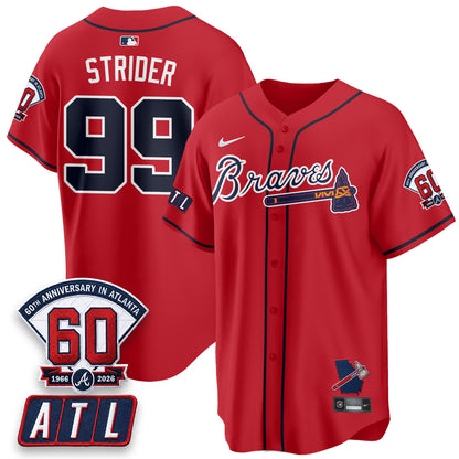 ATL 2026 60th Anniversary Vapor Limited Red Jersey - All Stitched