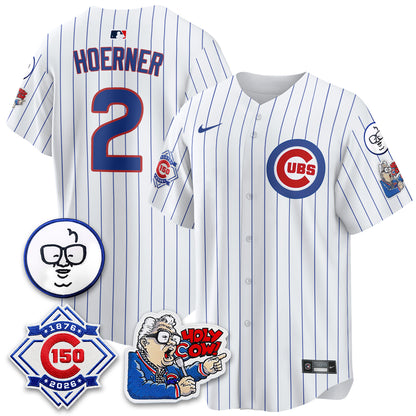 CHC 150th Anniversary Harry Caray Holy Cow Vapor Premier Limited Blue Jersey - All Stitched V2