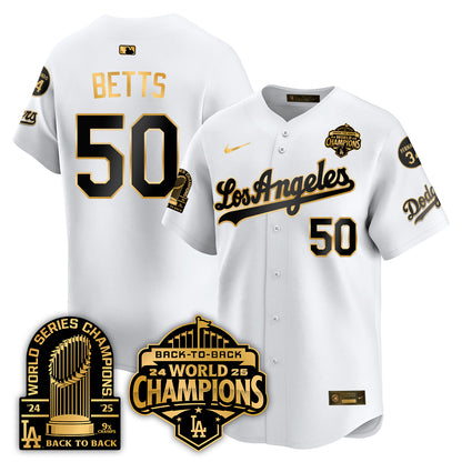 LAD Alternate Gold Vapor Limited Jersey - 9x Champs - All Stitched