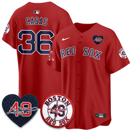 BOS Tim Wakefield Memorial Patch Vaper Premier Limited White Jersey - All Stitched
