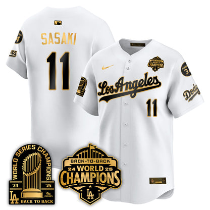 LAD Alternate Gold Vapor Limited Jersey - 9x Champs - All Stitched