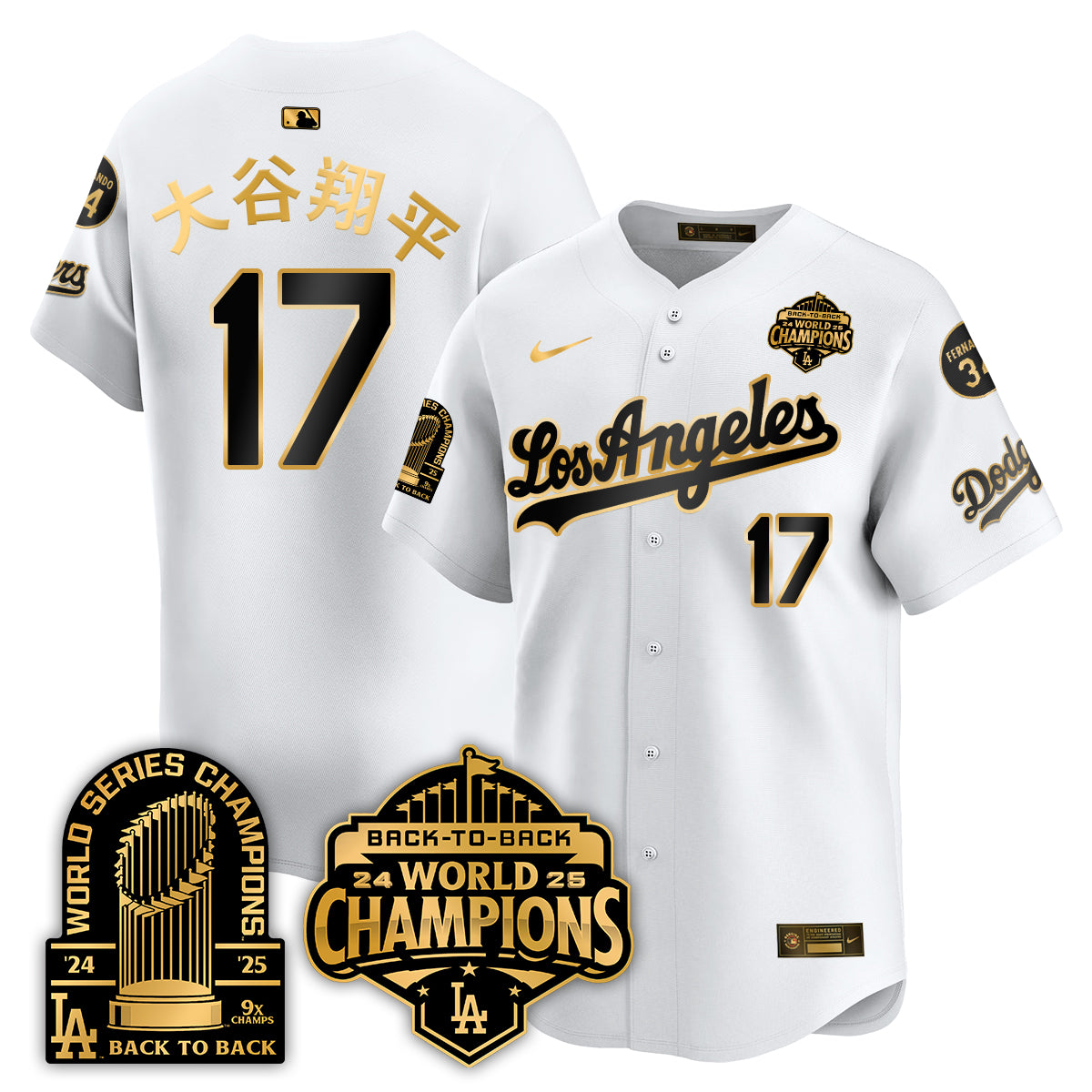 LAD Alternate Gold Vapor Limited Jersey - 9x Champs - All Stitched