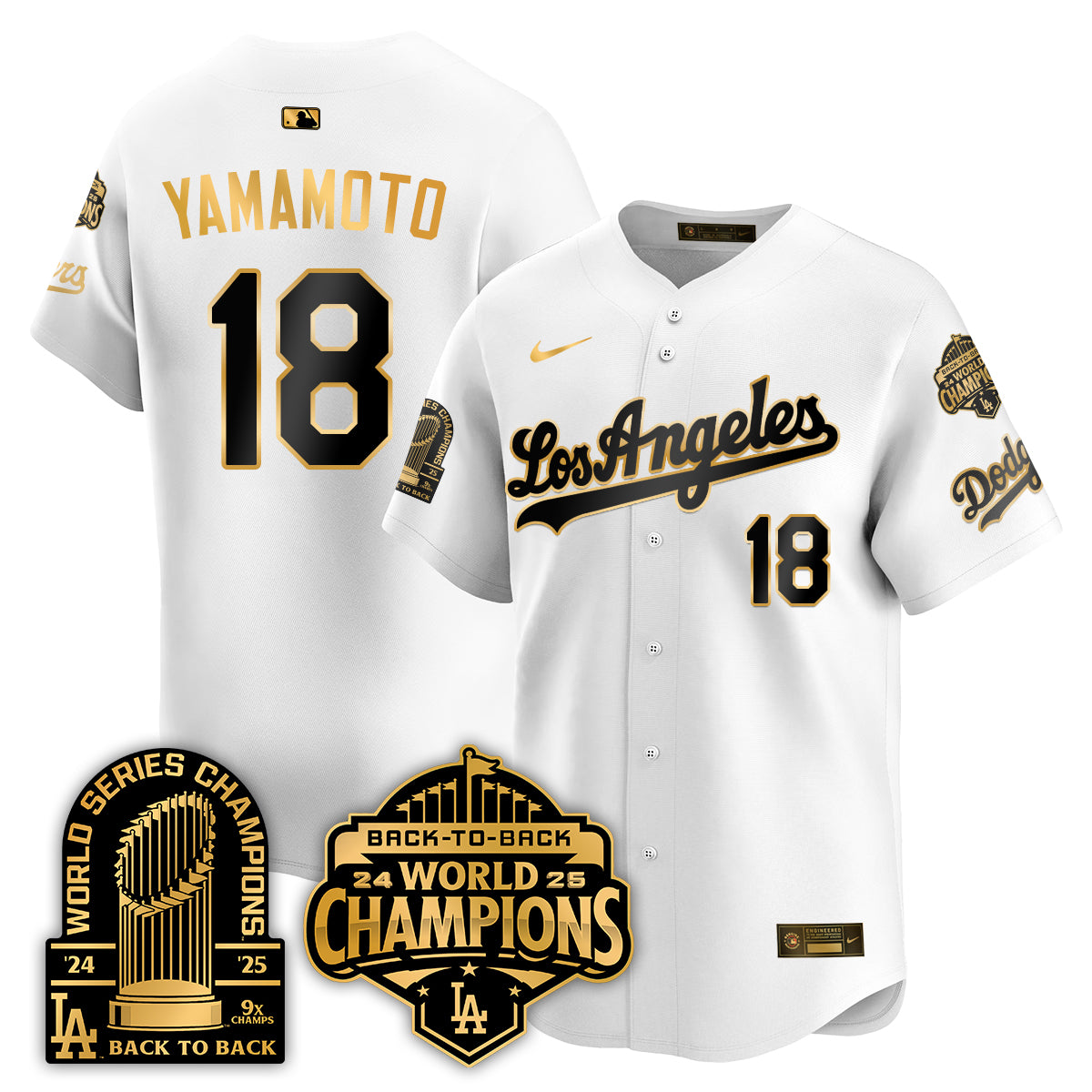 LAD "Gold Collection" Limited Navy Alternate Jersey - 9x & B2B Champs - All Stitched
