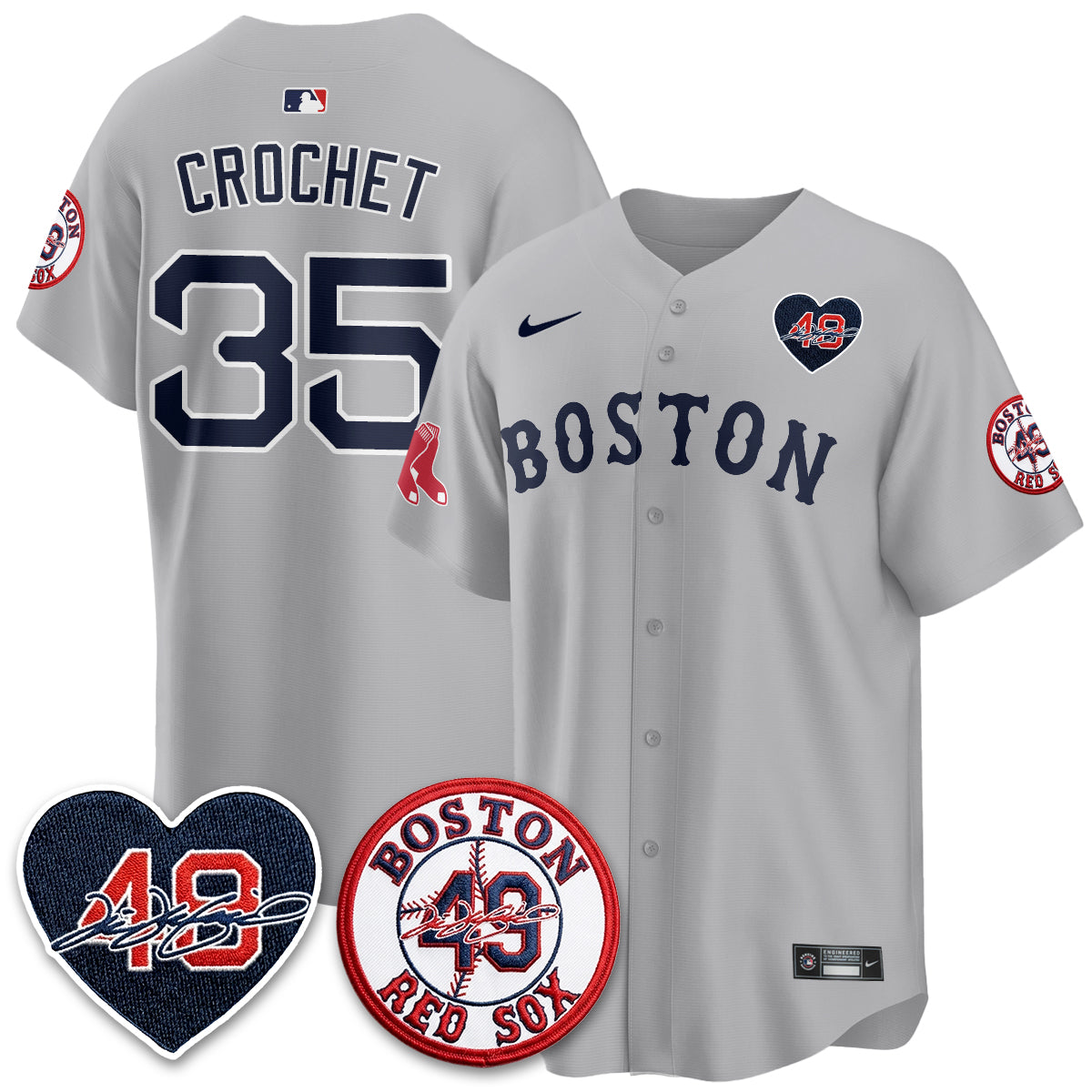 BOS Tim Wakefield Memorial Patch Vaper Premier Limited White Jersey - All Stitched