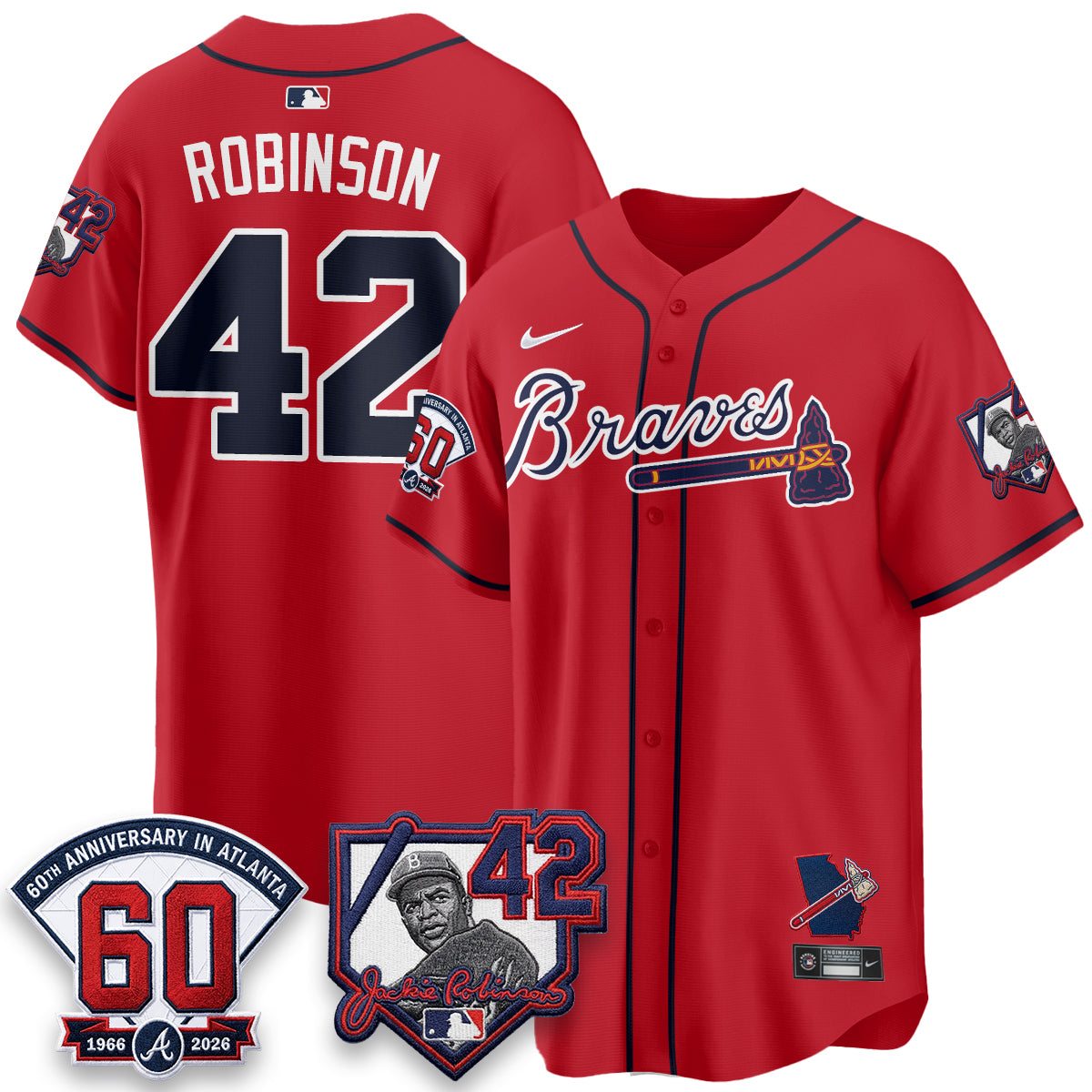 ATL 2026 Jackie Robinson Day Vapor Limited Red Jersey - All Stitched